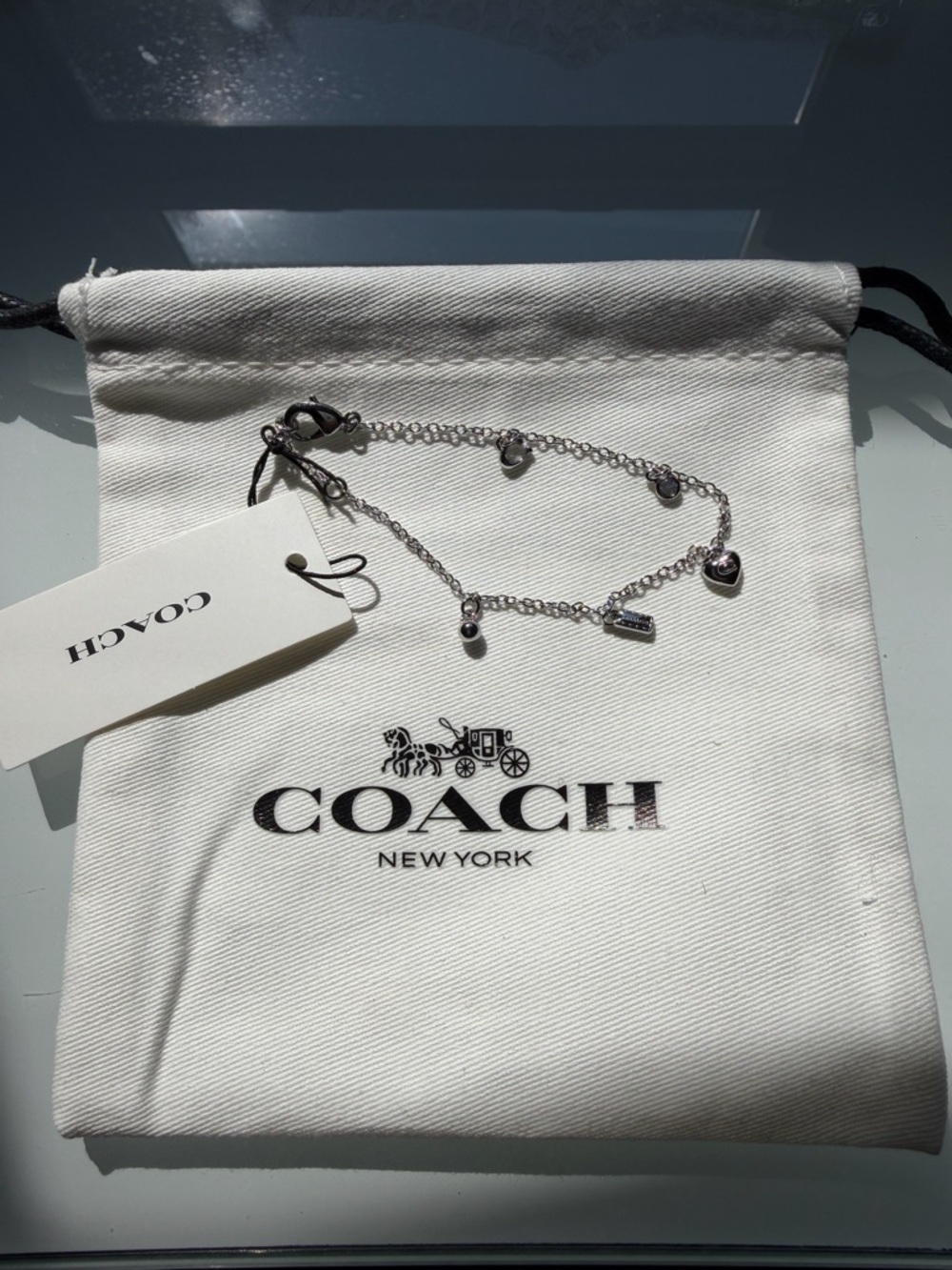 Coach Gold-Tone Charm Anklet Bracelet with Mini Motifs